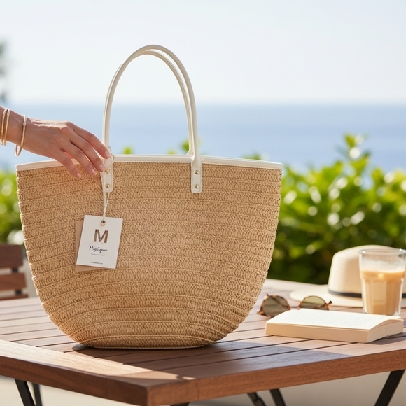 Miztique Handbags - Miztique Deaigner Collection Straw Tote